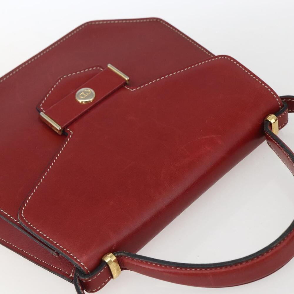 Christian Dior Hand Bag Leather 2way Red Gold Auth 159290 - Picture 6 of 16